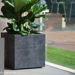 DEROMA MILLENIUM 208-620 PLANTEKASSE PLASTIK ANTRACITGRÅ 49X49X49CM