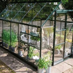 HALLS ICON 6 DRIVHUS EKSKL. SOKKEL 3 MM DELT GLAS GRØN 6,1 M2