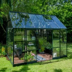 HALLS ICON PLANTHOUSE 8 PLANTHOUSE EKSKL. SOKKEL HÆRDET GLAS GRØN 9,7 M2
