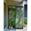 HALLS QUBE LEAN-TO 24 VÆGDRIVHUS 3 MM HÆRDET GLAS SORT 0,9 M2