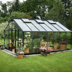 JULIANA GARTNER EKSKL. SOKKEL DRIVHUS 3 MM HÆRDET GLAS HELE BANER ANTR. 18,8 M2