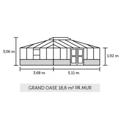 JULIANA GRAND OASE MUR ORANGERI 3 MM HÆRDET GLAS HELE BANER ANTRACIT 18,8 M2
