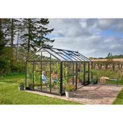 JULIANA JUBII 60 EKSKL. SOKKEL DRIVHUS 3 MM HÆRDET GLAS HELE BANER SORT 15,1 M2