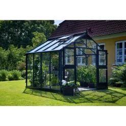 JULIANA PREMIUM DRIVHUS 3 MM HÆRDET GLAS HELE BANER ANTRACIT 8,8 M2