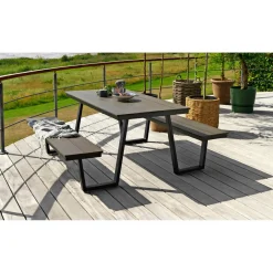 OUTRIUM BLÅVAND BORDBÆNKESÆT ANTRACIT