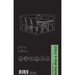 OUTRIUM BORD+6 STOLE OVERTRÆK SORT