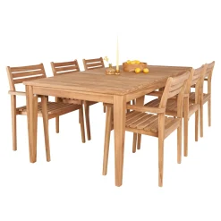 OUTRIUM GILI MED 6 STOLE HAVEMØBELSÆT TEAK