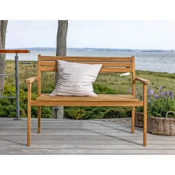 OUTRIUM GILI MED RYGLÆN HAVEBÆNK TEAK 120 CM