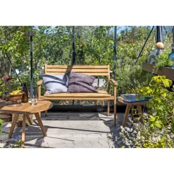 OUTRIUM GILI MED RYGLÆN HAVEBÆNK TEAK 120 CM