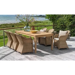 OUTRIUM GILI/SYMI MED 6 STOLE HAVEMØBELSÆT TEAK/NATUR