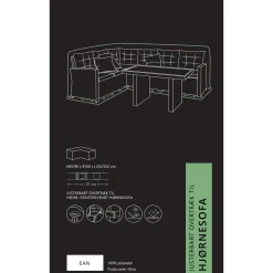 OUTRIUM HØJRE/VENSTREVENDT HJØRNESOFA OVERTRÆK SORT