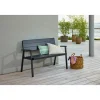 OUTRIUM KORFU MED RYGLÆN HAVEBÆNK SORT 117 CM