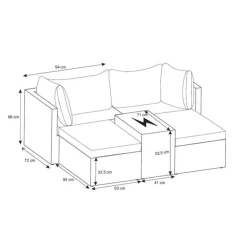 OUTRIUM LISSABON SOFASÆT SORT