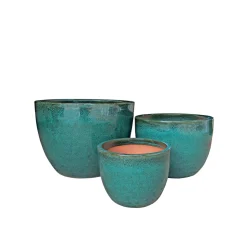 OUTRIUM LUNA HAVEKRUKKE GLASERET KERAMIK GRØN Ø19/Ø28/Ø38 CM