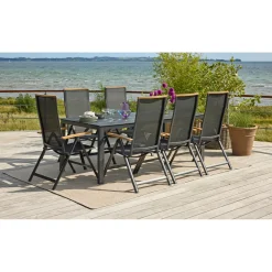 OUTRIUM PISA/FARO MED 6 STOLE HAVEMØBELSÆT SORT