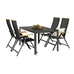 OUTRIUM PISA/FARO MED 4 STOLE HAVEMØBELSÆT SORT