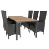OUTRIUM PISA/LYON MED 6 STOLE HAVEMØBELSÆT NATUR/SORT