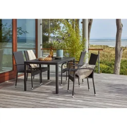 OUTRIUM PISA/NAPOLI MED 4 STOLE HAVEMØBELSÆT SORT