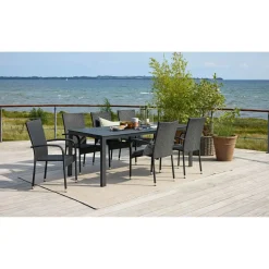 OUTRIUM PISA/NAPOLI MED 6 STOLE HAVEMØBELSÆT SORT