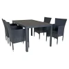 OUTRIUM PISA/TOSCANA MED 4 STOLE HAVEMØBELSÆT SORT