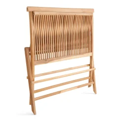 OUTRIUM SYROS MED RYGLÆN HAVEBÆNK TEAK 110 CM