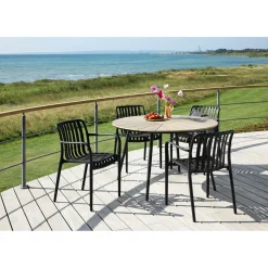 OUTRIUM TAVIRA/MURCIA BORD + 4 STOLE HAVEMØBELSÆT NATUR/SORT