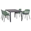 OUTRIUM TOSCANA/LAGOS MED 4 STOLE HAVEMØBELSÆT SORT/GRØN