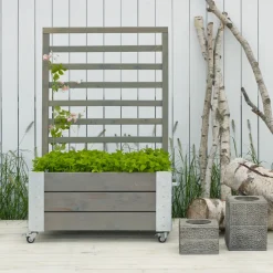 PLUS CUBIC BLOMSTERRUMDELER GRÅBRUN 130 X 87 X 50 CM