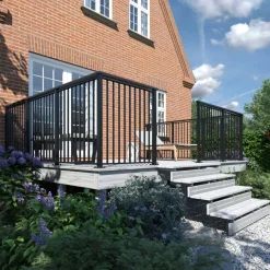 PLUS GELÆNDERSYSTEM VARMGALVANISERET OG PULVERLAKERET SORT 90 X 98 CM