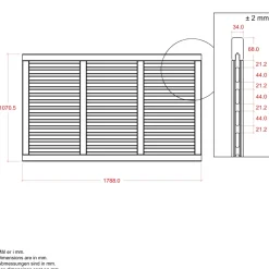 PLUS HEGN FUNGICIDBEHANDLET OG GRUNDMALET SORT 180 X 107 CM