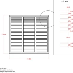 PLUS HEGN FUNGICIDBEHANDLET OG GRUNDMALET UMBRAGRÅ 176 X 170 CM