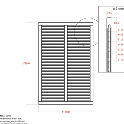 PLUS HEGN FUNGICIDBEHANDLET OG GRUNDMALET UMBRAGRÅ 120 X 180 CM