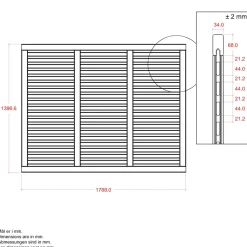 PLUS HEGN FUNGICIDBEHANDLET OG GRUNDMALET UMBRAGRÅ 180 X 140 CM