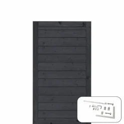 PLUS LÅGE TRYKIMPRÆGNERET OG GRUNDMALET SORT 100 X 163 CM