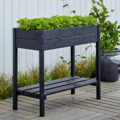 PLUS PÅ BEN PLANTEKASSE SORT 79 X 38 X 88 CM