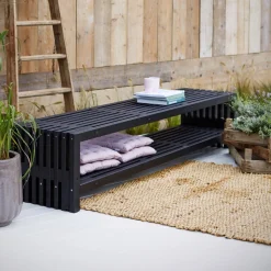 PLUS RUSTIK TRALLEBÆNK SORT 218 CM