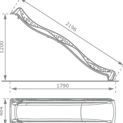 PLUS RUTSJEBANE GRÅSORT PLAST