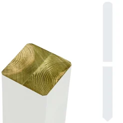 PLUS STOLPE OMLIMET TRYKIMP. GRUNDMALET HVID 7 X 7 X 208 CM