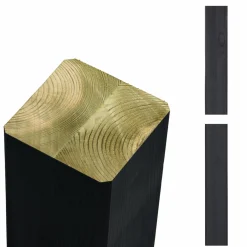 PLUS STOLPE TRYKIMPRÆGNERET NTR KL. A OG GRUNDMALET SORT 9 X 9 X 188 CM