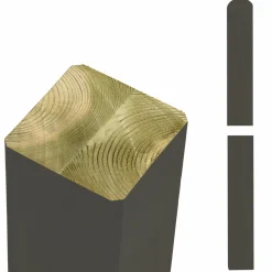 PLUS STOLPE TRYKIMPRÆGNERET NTR KL. A OG GRUNDMALET UMBRAGRÅ 9 X 9 X 128 CM