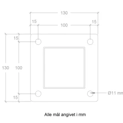 PLUS STOLPE VARMGALVANISERET STÅL 8 X 8 X 96 CM