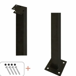 PLUS STOLPE VARMGALVANISERET OG PULVERLAKERET SORT 4.50 X 4.50 X 103.30 CM