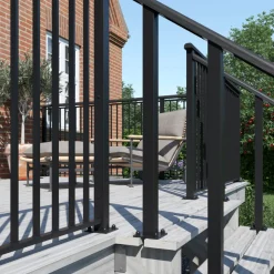 PLUS STOLPE VARMGALVANISERET OG PULVERLAKERET SORT 4.50 X 4.50 X 87.10 CM